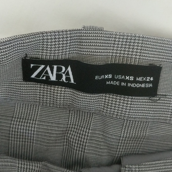 Zara Plaid Grey Button Wrap A-line Skirt size xS - Picture 4 of 4